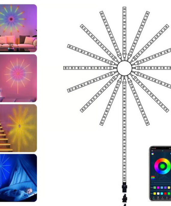 Bluetooth-styrt LED-lys i fyrverkeri-design
