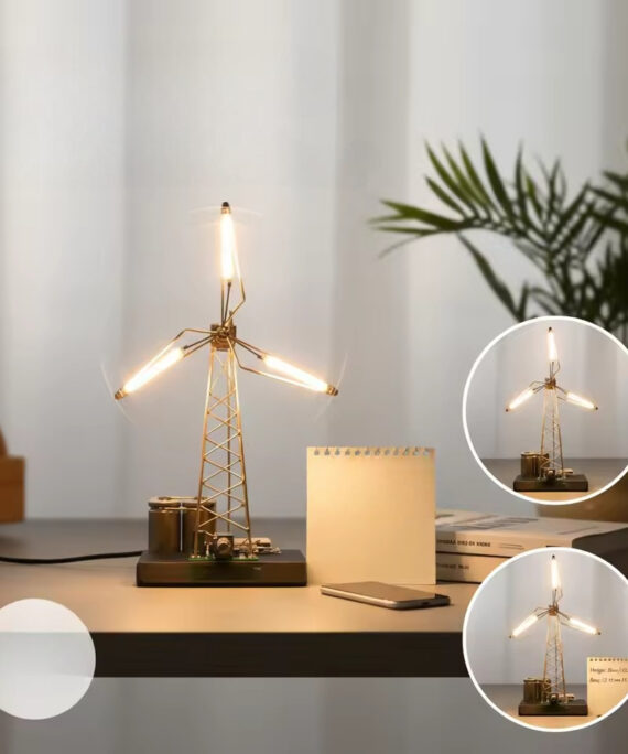 Nattlampe i form av en roterende vindmølle