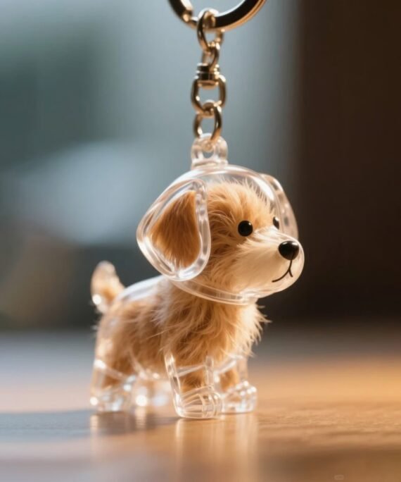 Nøkkelring med hundehårsamler (4 stk)