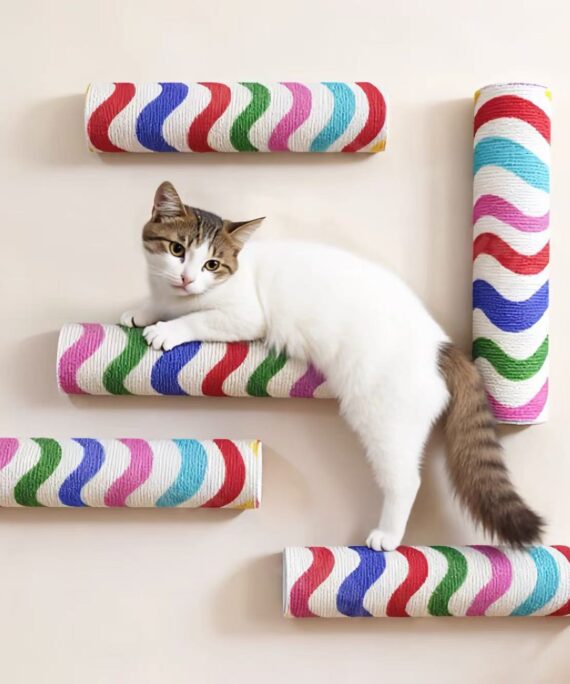 Selvklebende klorestativ til katter for montering på vegg