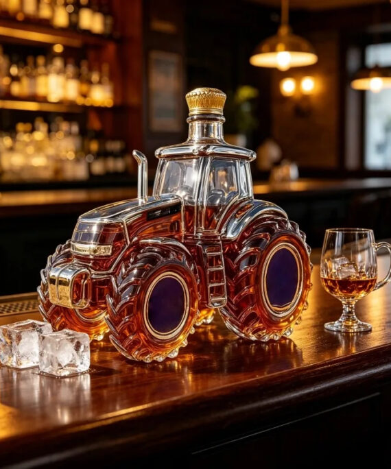 Whiskyflaske i form av en europeisk retrotraktor (300 ml)
