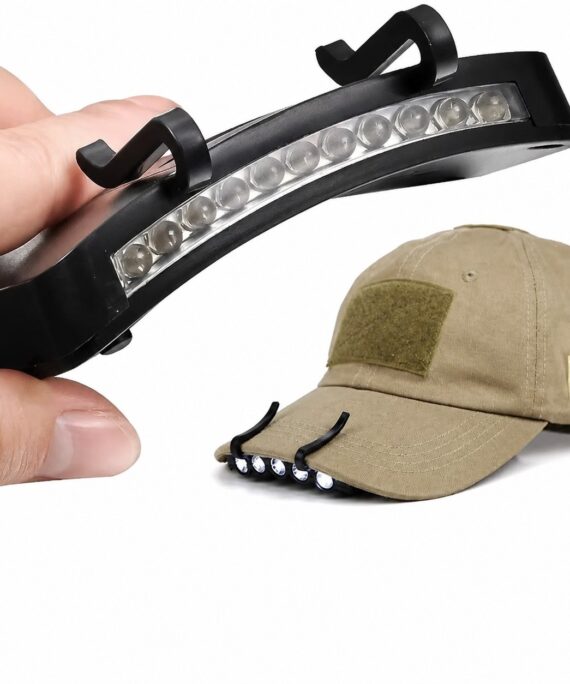 LED-lampa med klämma för hatt, för utomhusbruk