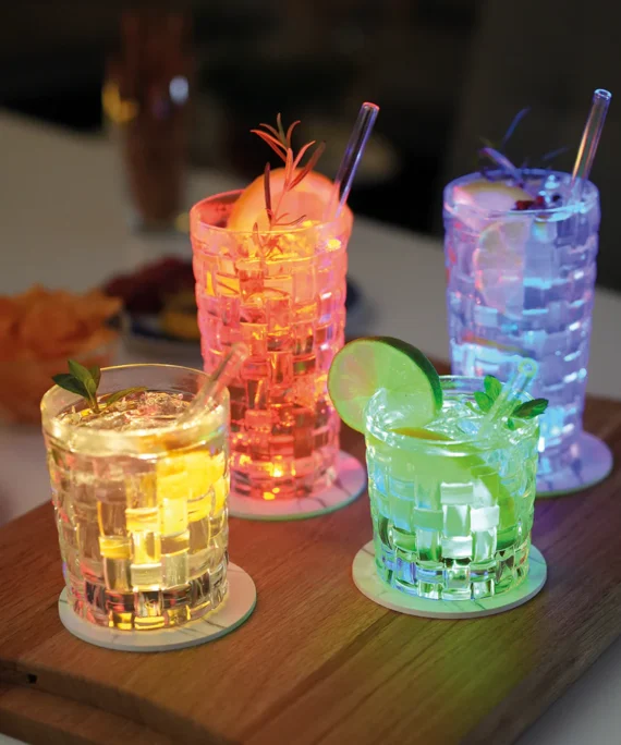 LED glass coasters