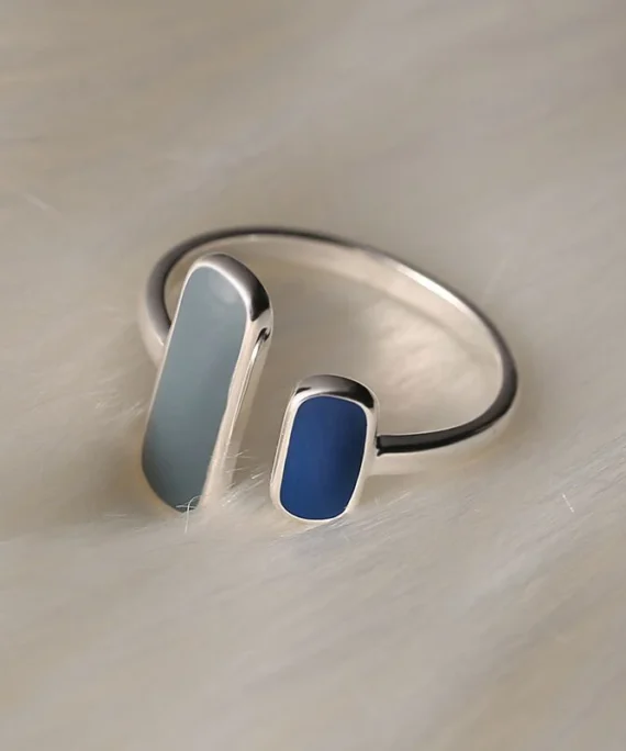 Minimalist blue ring