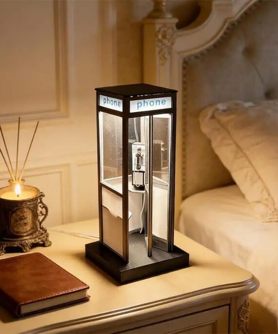 Retro phone booth LED night light