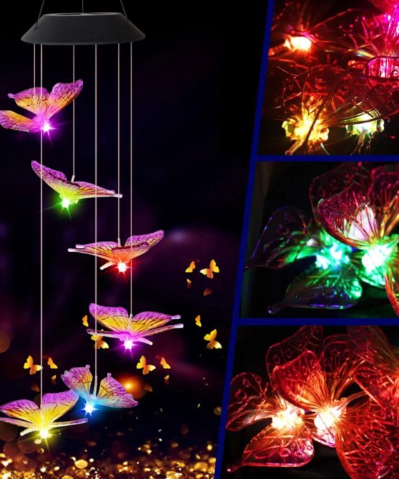 Solar butterfly wind chime