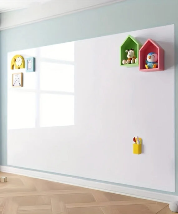 Static whiteboard sticker with adhesive