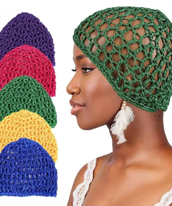 Handmade knitted mesh hair caps