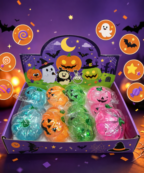 Halloween pumpkin head squishy toy