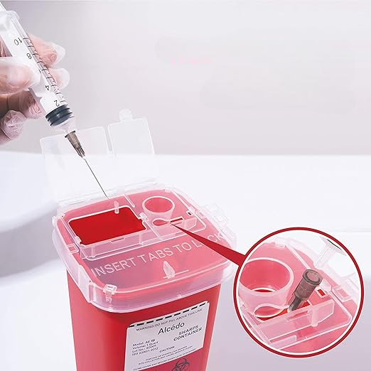 Biohazard needle and syringe disposal