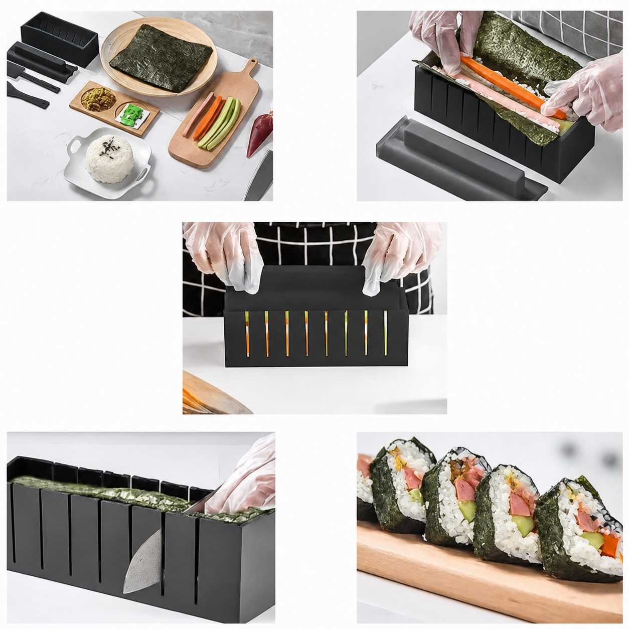 Sushi making kit in use