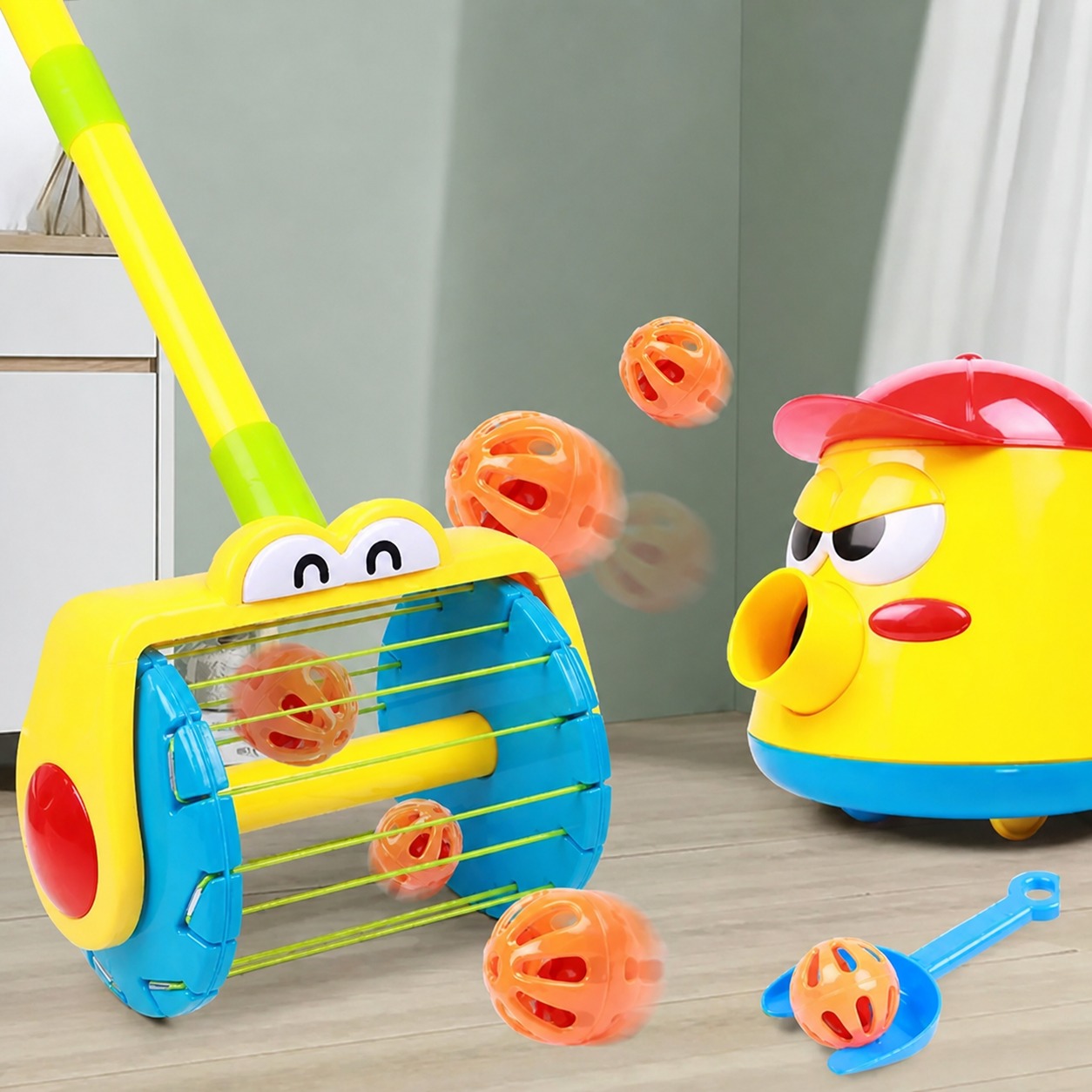 Childrens cleaning toy set in play