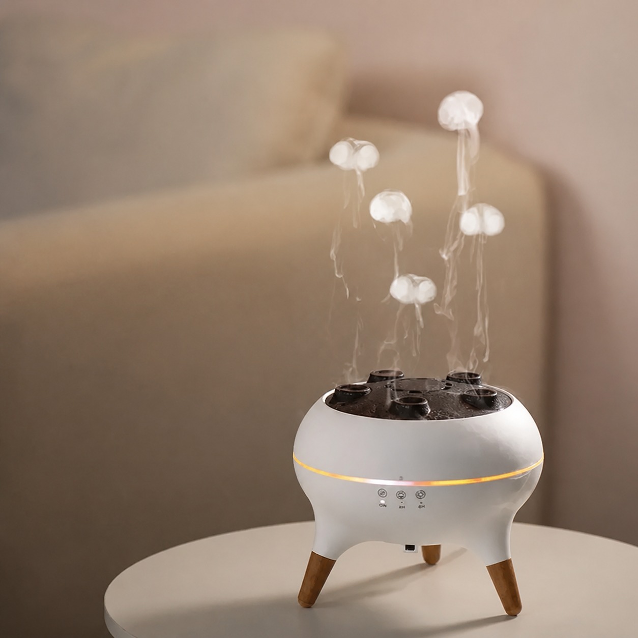 Jellyfish air humidifier with mist