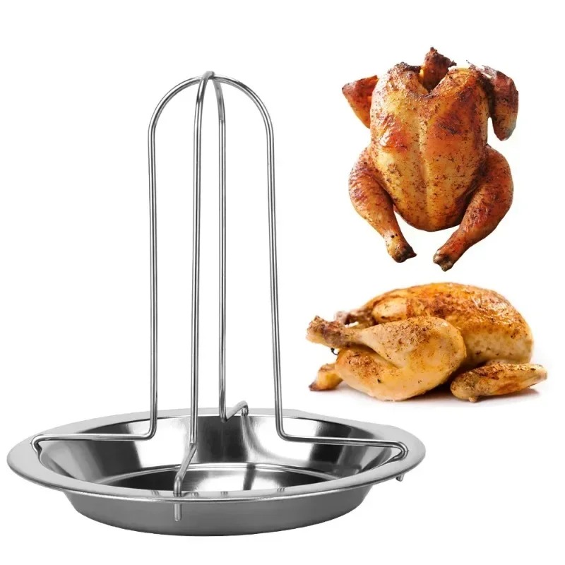 Chicken roaster rack in use