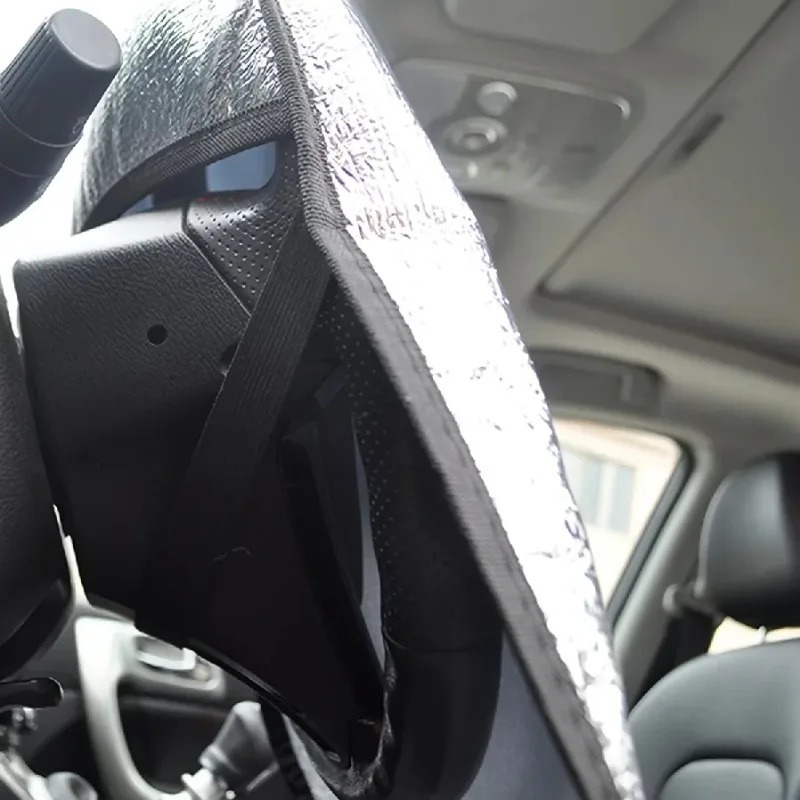 Steering wheel sun shade cover fit detail