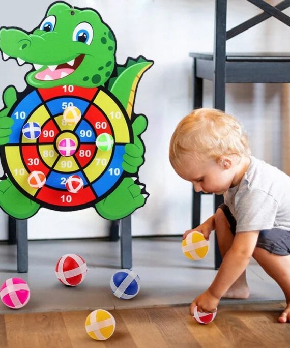 Kids sticky ball dart board