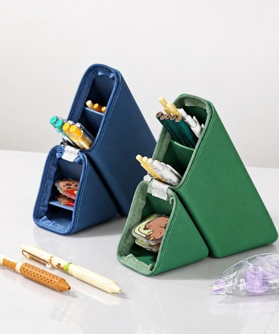 Foldable silicone pen holder