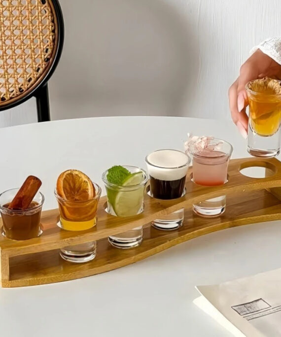 6-shot glass and holder set