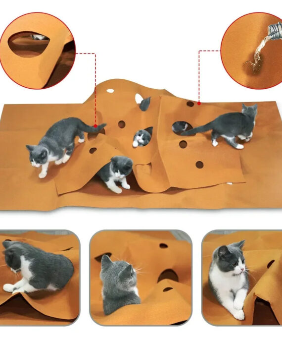 Interactive cat play mat