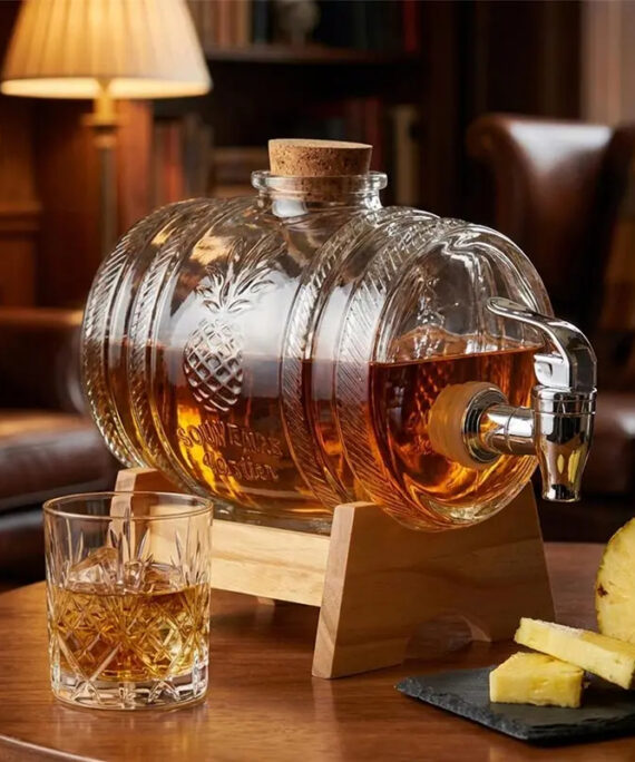 Glass barrel drink dispenser