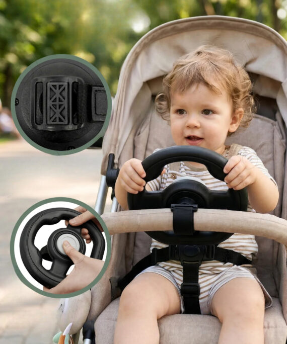 Stroller steering wheel toy