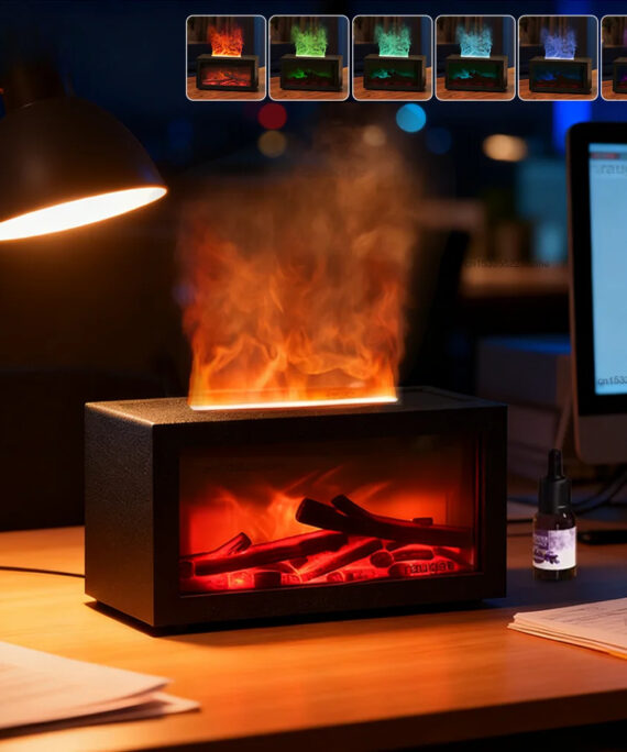 Mini fireplace aroma humidifier