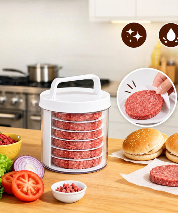 Multi-layer burger press and storage container