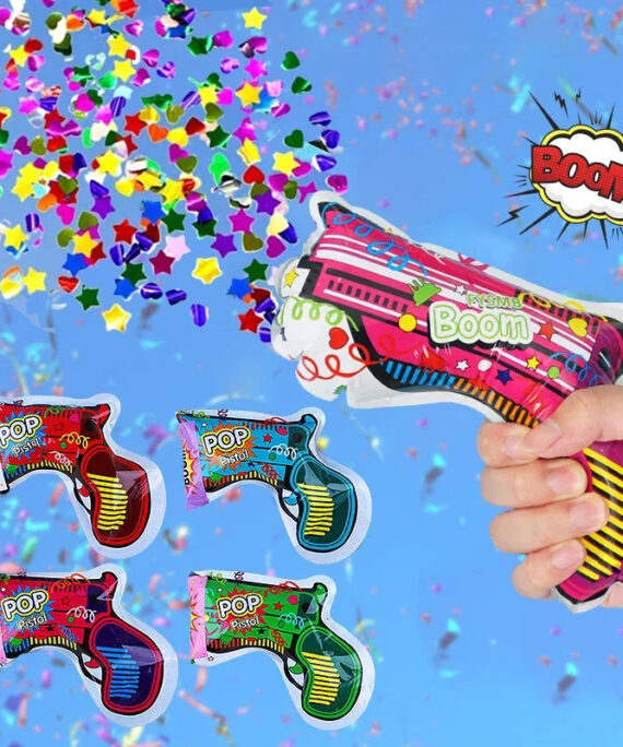 Inflatable confetti gun