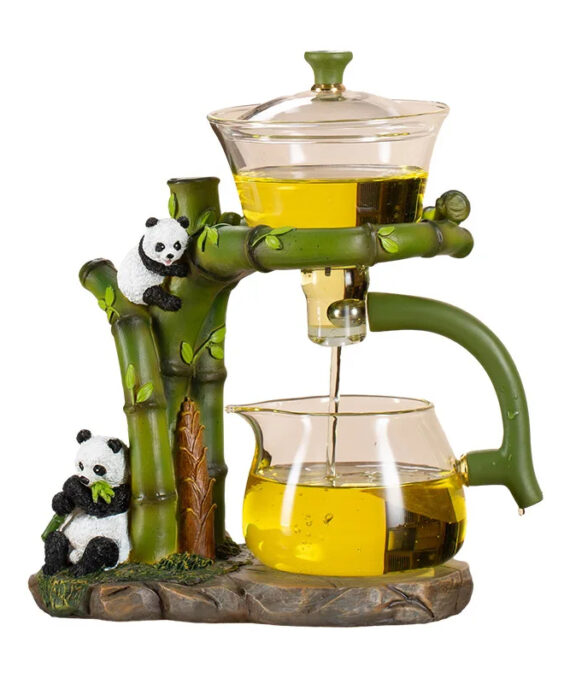 Automatic panda glass teapot