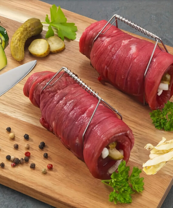 Stainless steel meat roll clamps
