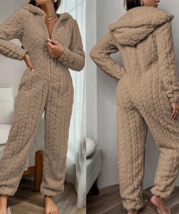 Plush jumpsuit pajamas