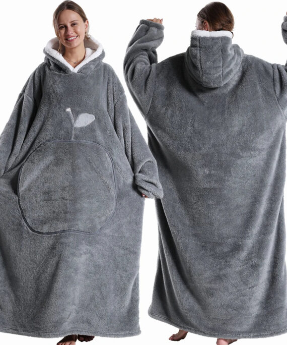 Extra-long hoodie blanket