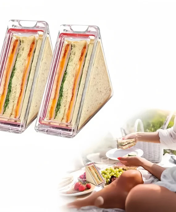 Portable triangle sandwich container