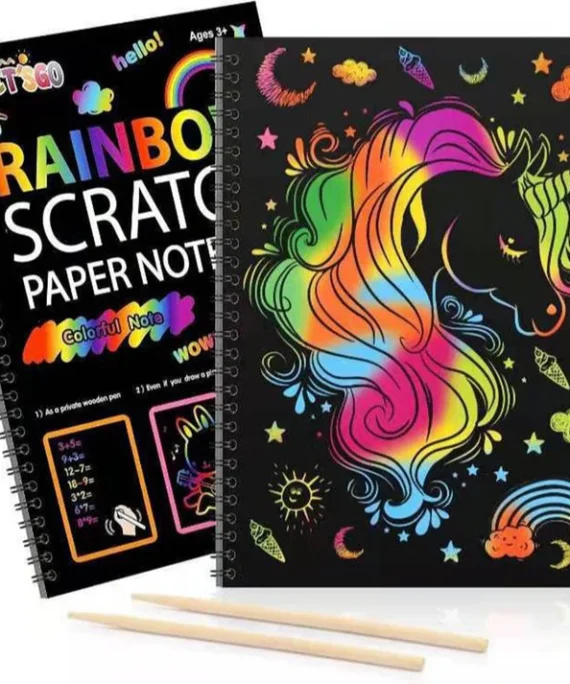 Creative rainbow scratch art notebook